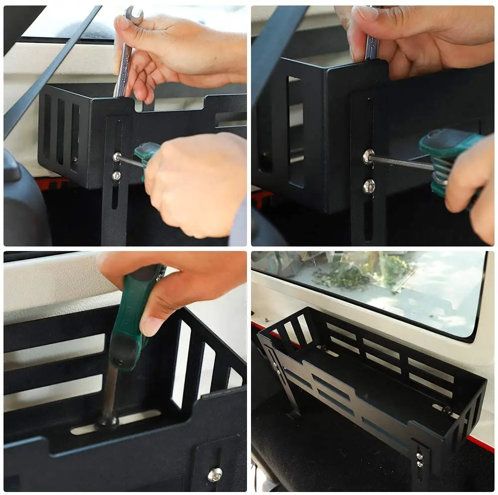 For Jeep Wrangler JK & JL Trunk Cargo Side Basket Rack Solid Metal Luggage Storage Carrier - Image 4