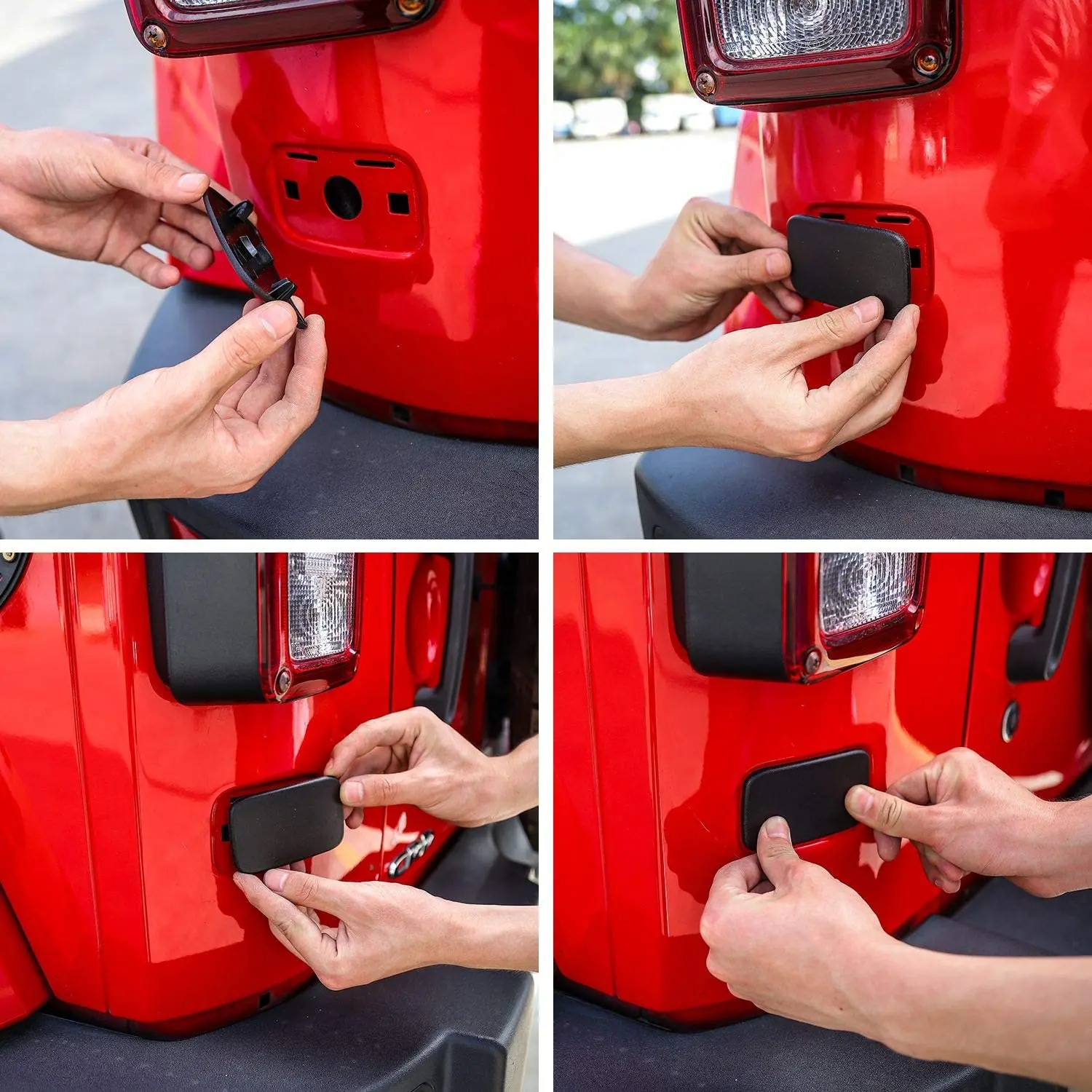 For 2007-2018 Jeep JK JKU Rear License Plate Deletion Panel Trim Cover 1PC - Image 3