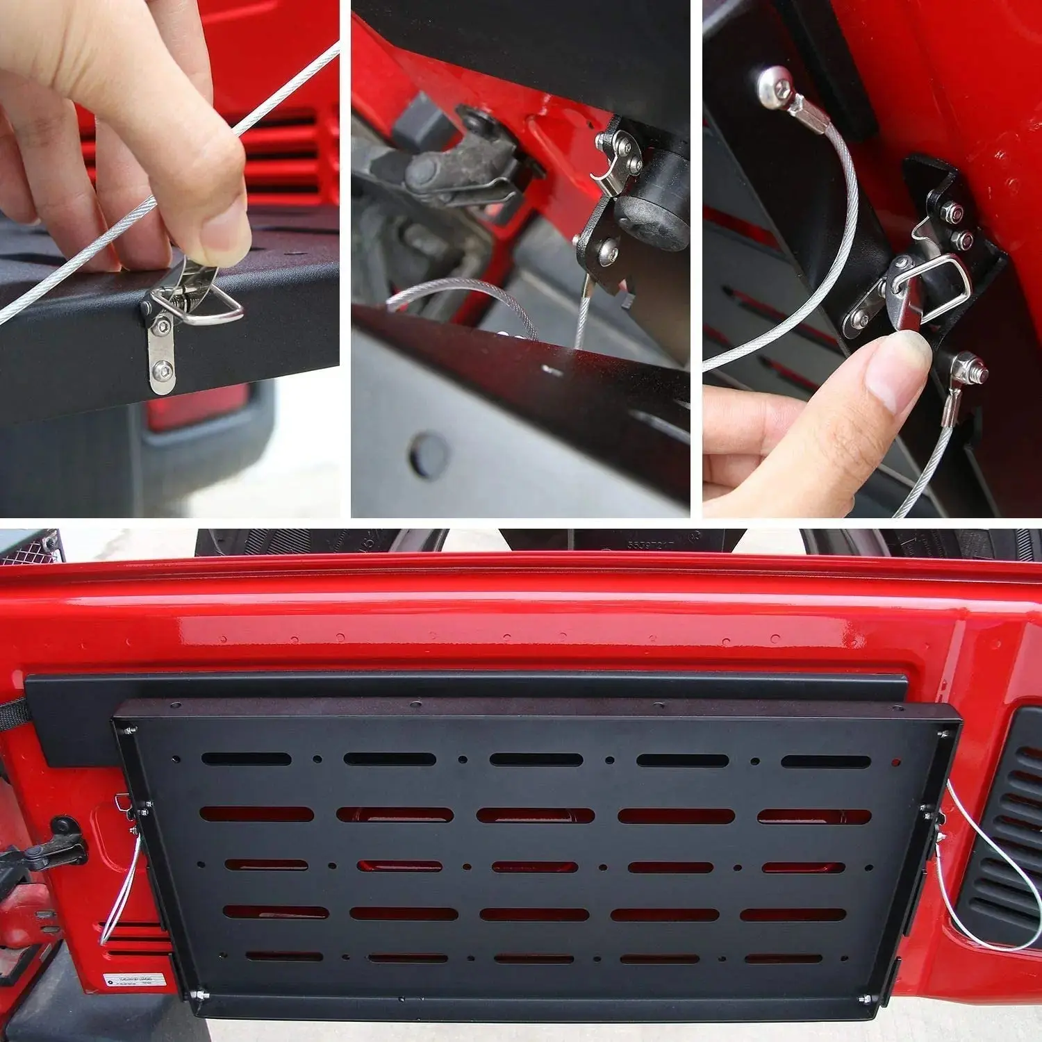 For 2007-2018 Jeep Wrangler JK JKU Tailgate Table Rear Foldable Cargo Shelf, Aluminum Alloy, Storage Rack - Image 3