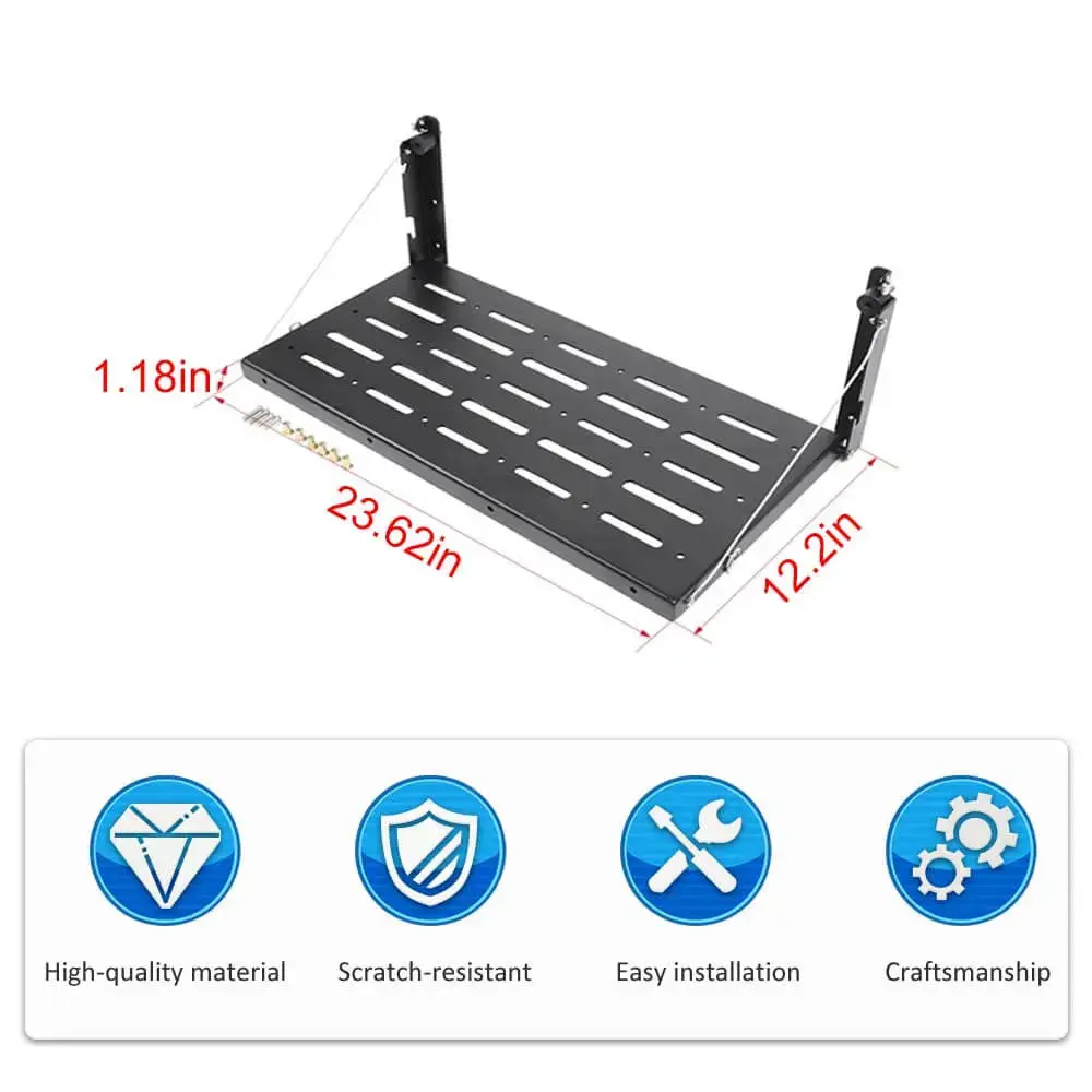 For 2007-2018 Jeep Wrangler JK JKU Tailgate Table Rear Foldable Cargo Shelf, Aluminum Alloy, Storage Rack - Image 7