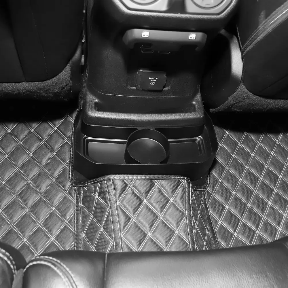 For 2018+ Jeep Wrangler JL JLU Rear Seat Cup Holders Rear Console Drink Storage Box Mount - Image 2