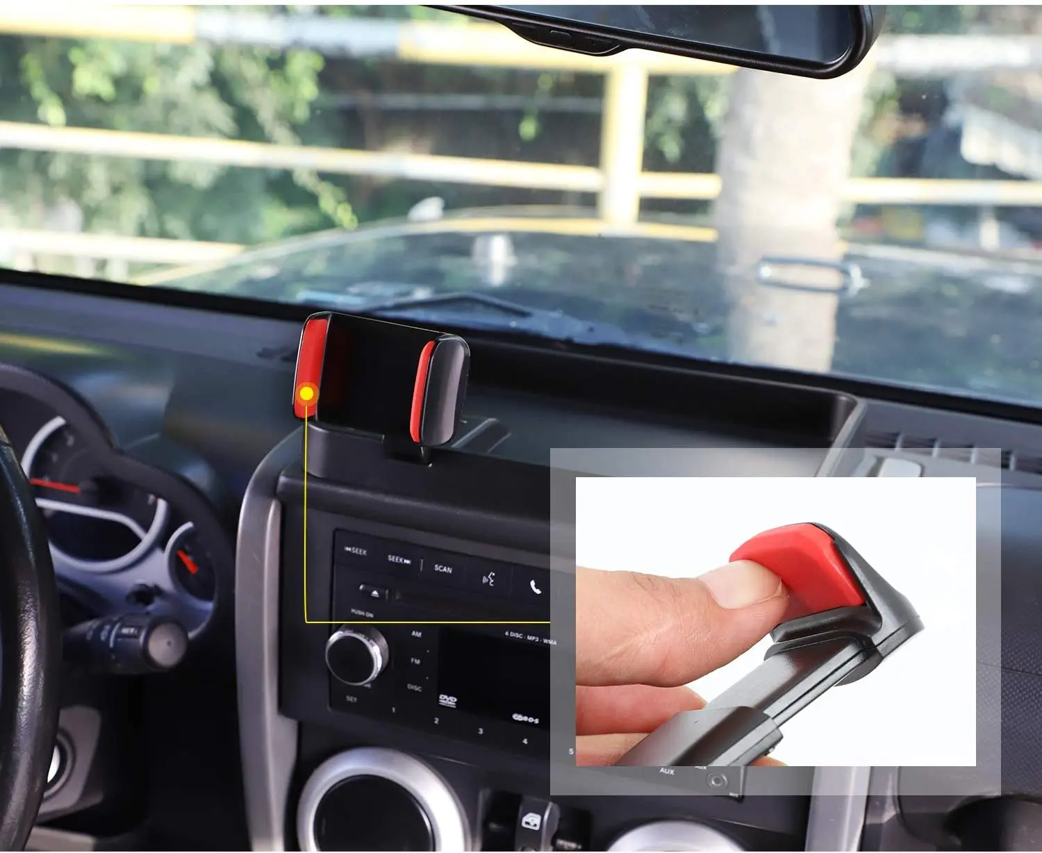 For 2007-2010 Jeep Wrangler JK JKU Phone Holder Mount, Dash Tray Storage Box Dashboard Organizer - Image 5