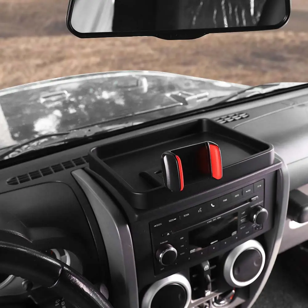 For 2007-2010 Jeep Wrangler JK JKU Phone Holder Mount, Dash Tray Storage Box Dashboard Organizer - Image 6