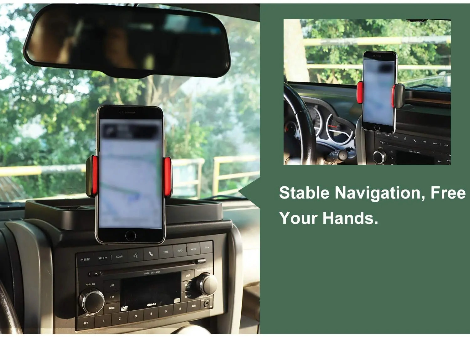 For 2007-2010 Jeep Wrangler JK JKU Phone Holder Mount, Dash Tray Storage Box Dashboard Organizer - Image 7