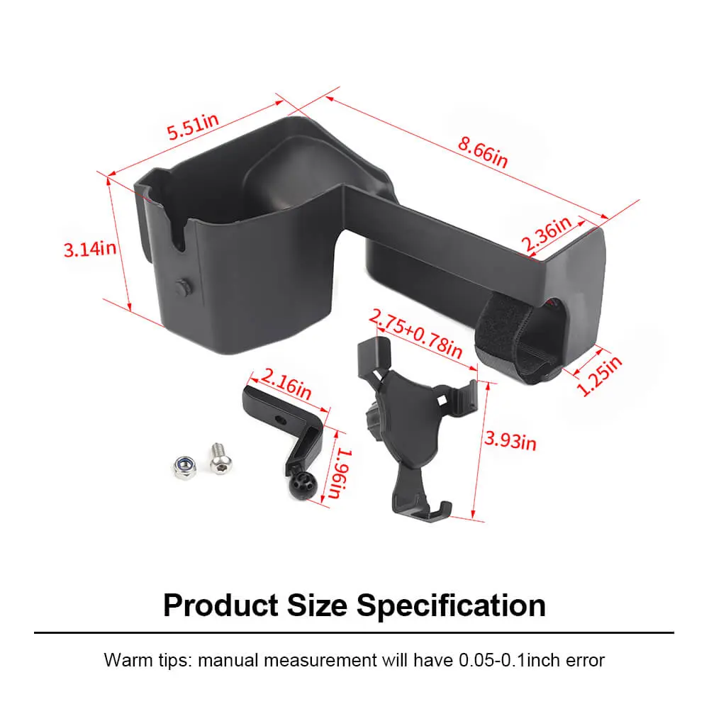 For 2018-2023 Jeep Wrangler JL JLU & Gladiator JT Passenger Co-Pilot Grab Bar Phone Mount Drink Cup Storage Tray - Image 14