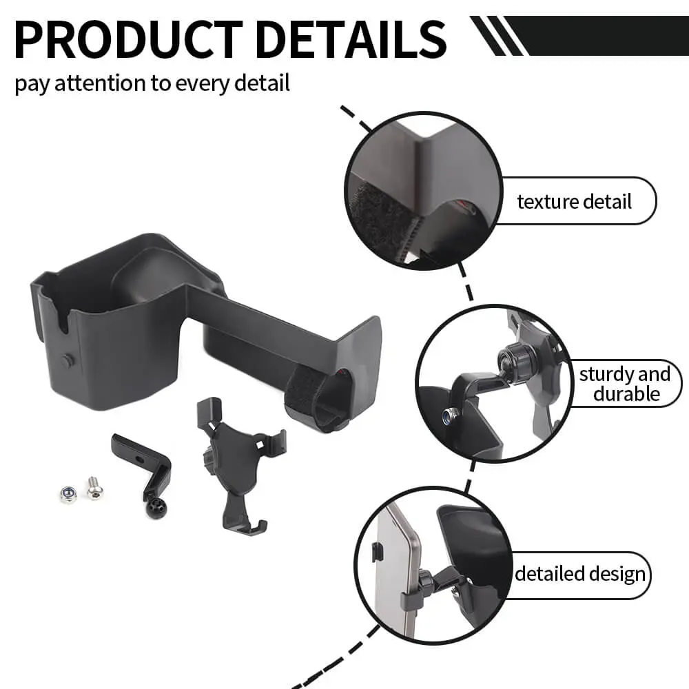 For 2018-2023 Jeep Wrangler JL JLU & Gladiator JT Passenger Co-Pilot Grab Bar Phone Mount Drink Cup Storage Tray - Image 16