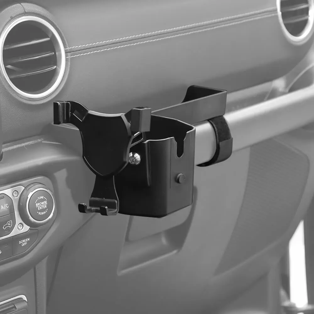 For 2018-2023 Jeep Wrangler JL JLU & Gladiator JT Passenger Co-Pilot Grab Bar Phone Mount Drink Cup Storage Tray - Image 7