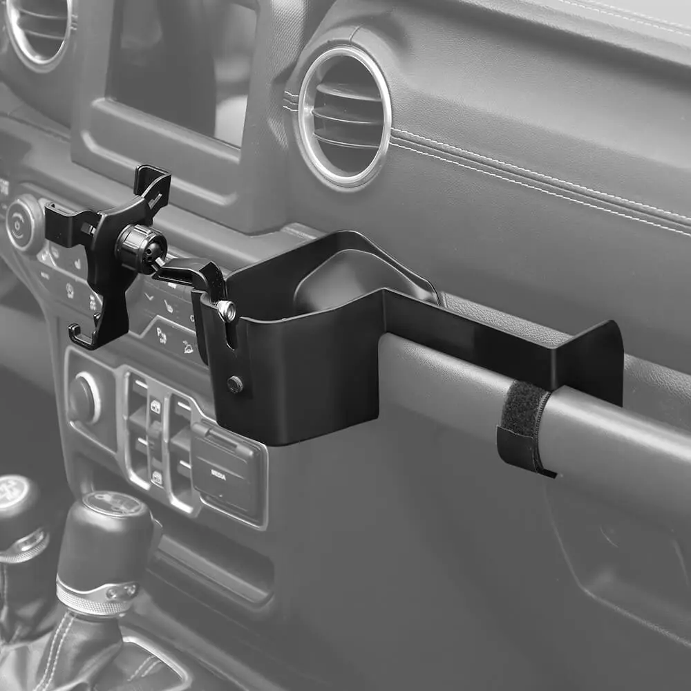 For 2018-2023 Jeep Wrangler JL JLU & Gladiator JT Passenger Co-Pilot Grab Bar Phone Mount Drink Cup Storage Tray - Image 9