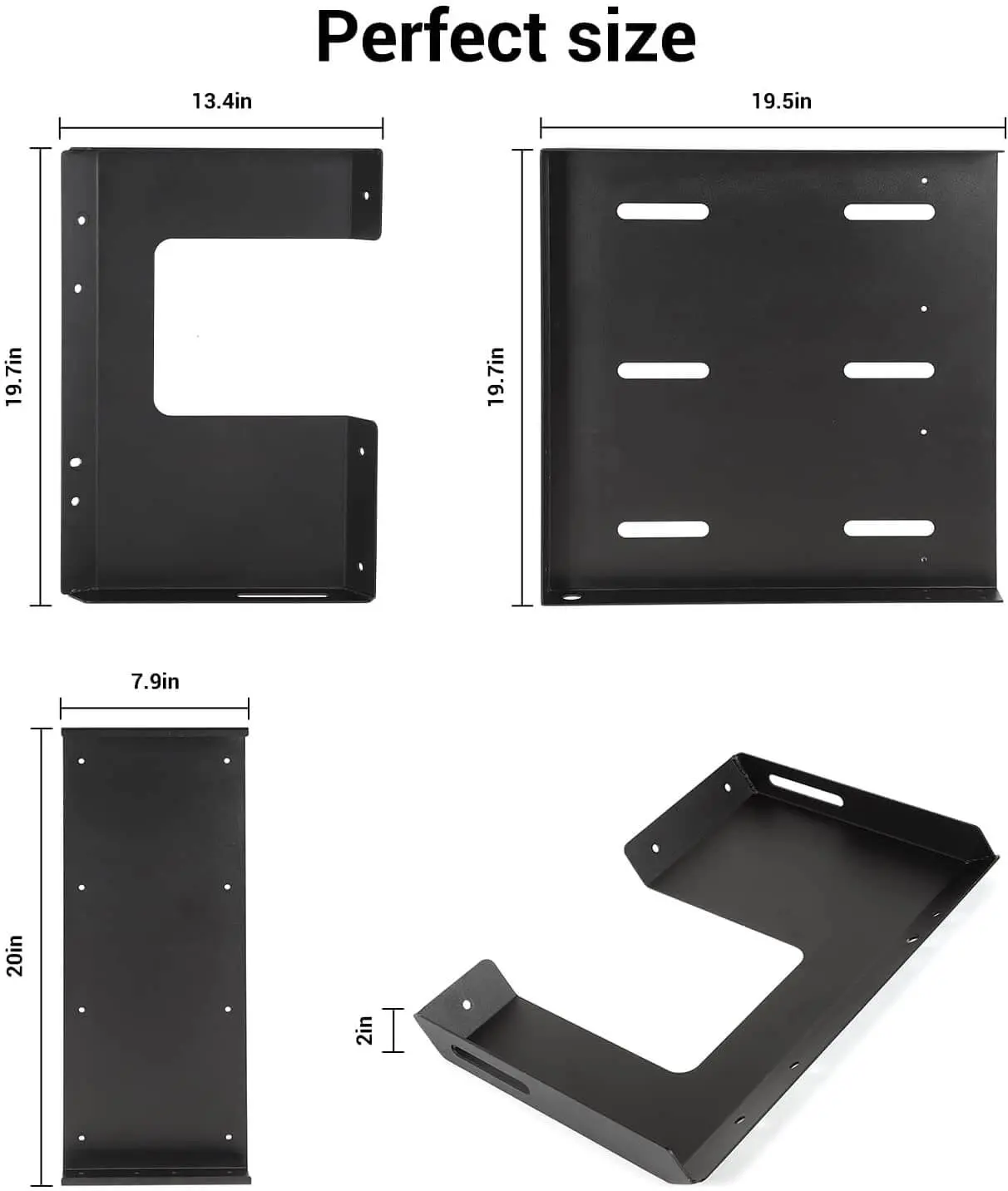 For 2007+Jeep Wrangler JKU JLU 4Door Rear Cargo Rack Luggage Storage Carrier Solid Metal Trunk Shelf - Image 5
