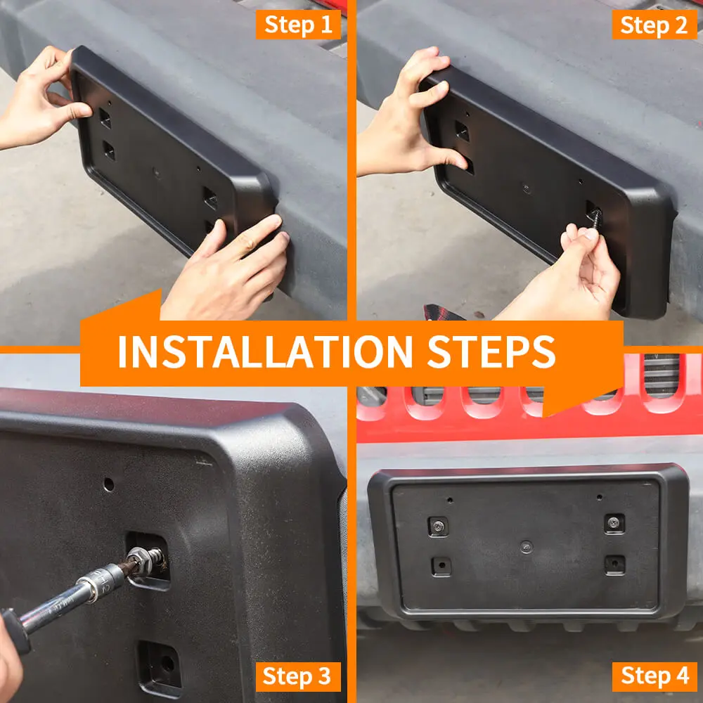 For 2013-2018 Jeep JK JKU Front License Plate Mounting Bracket ABS - Image 5