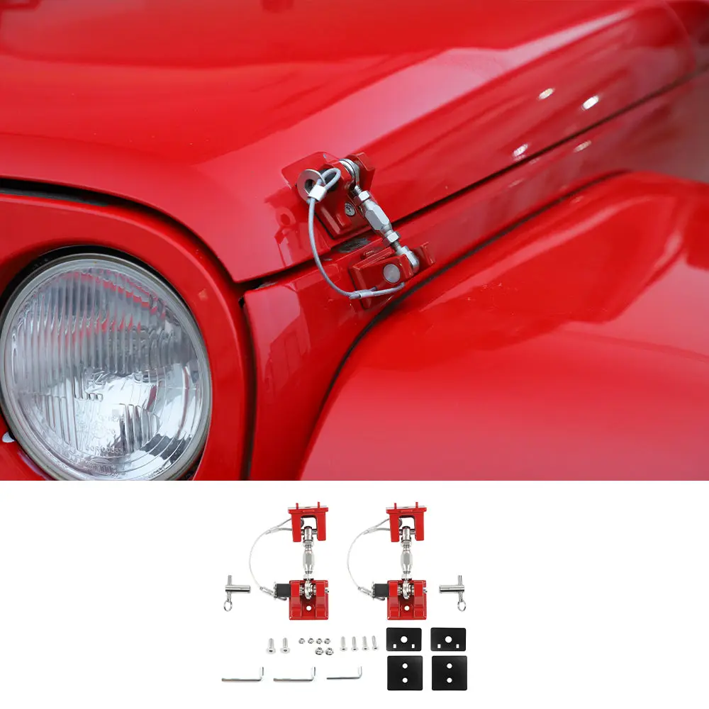For 2007+ Jeep Wrangler JK JL Gladiator JT Stainless Steel Locking Hood Latch Catch Kit - Image 10