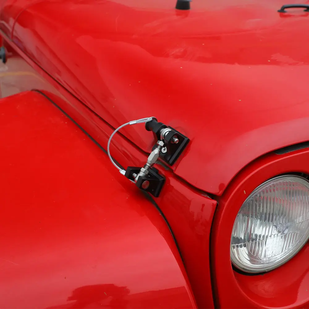 For 2007+ Jeep Wrangler JK JL Gladiator JT Stainless Steel Locking Hood Latch Catch Kit - Image 3