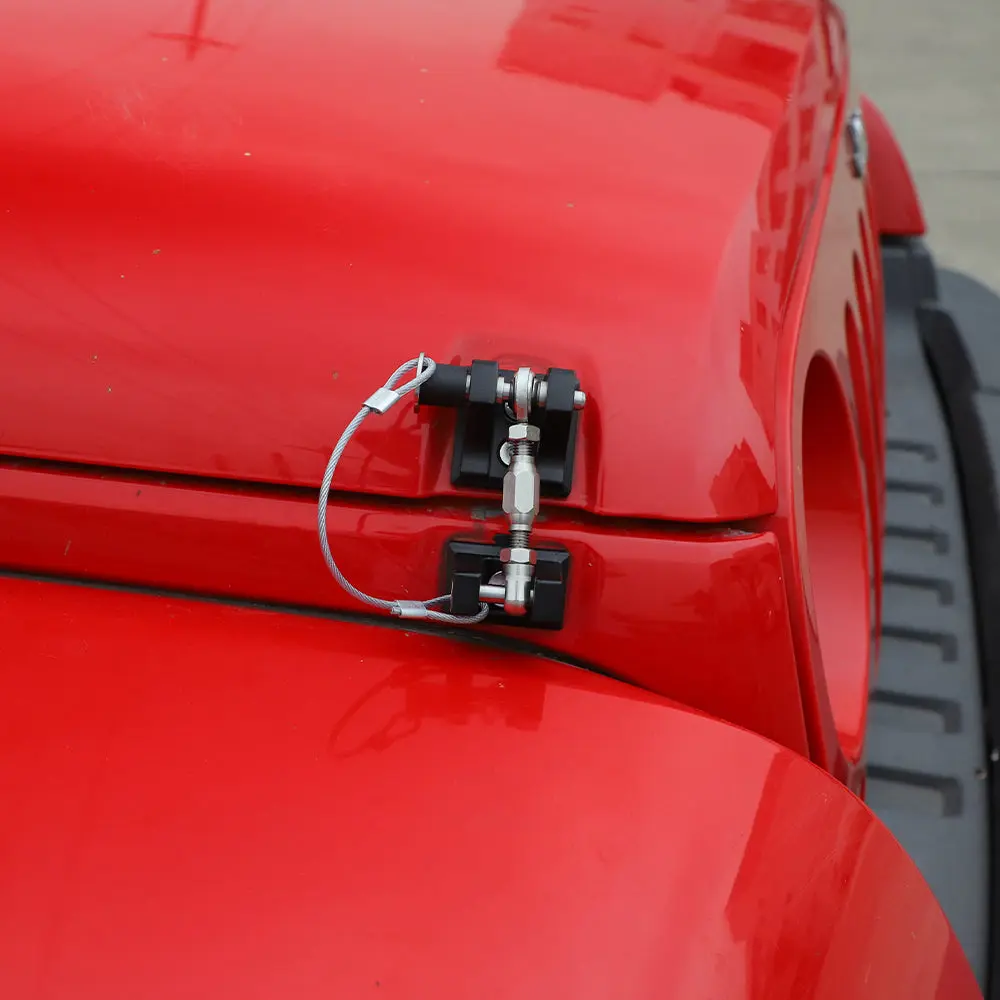 For 2007+ Jeep Wrangler JK JL Gladiator JT Stainless Steel Locking Hood Latch Catch Kit - Image 4