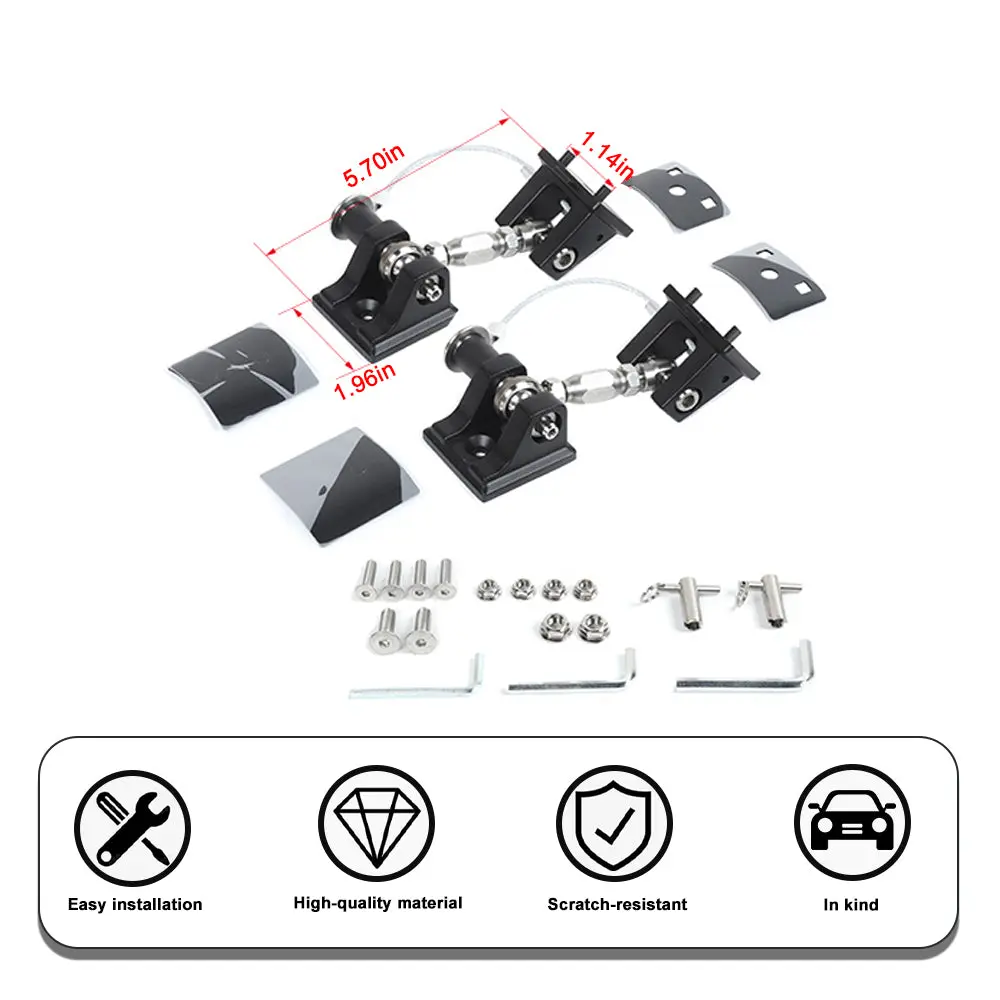 For 2007+ Jeep Wrangler JK JL Gladiator JT Stainless Steel Locking Hood Latch Catch Kit - Image 9