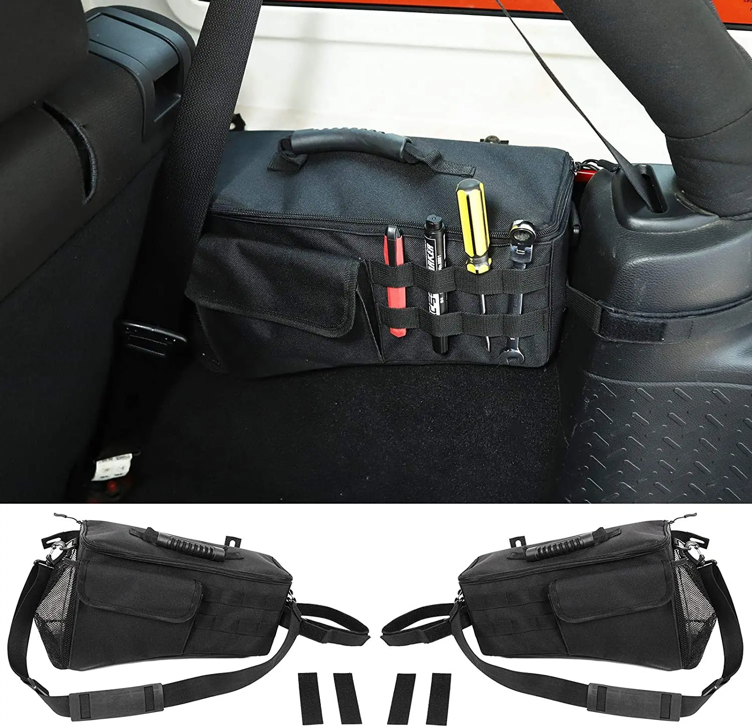 For 2007-2018 Jeep Wrangler JKU Rear Trunk Storage Bag Pockets Organizer, Durable Oxford
