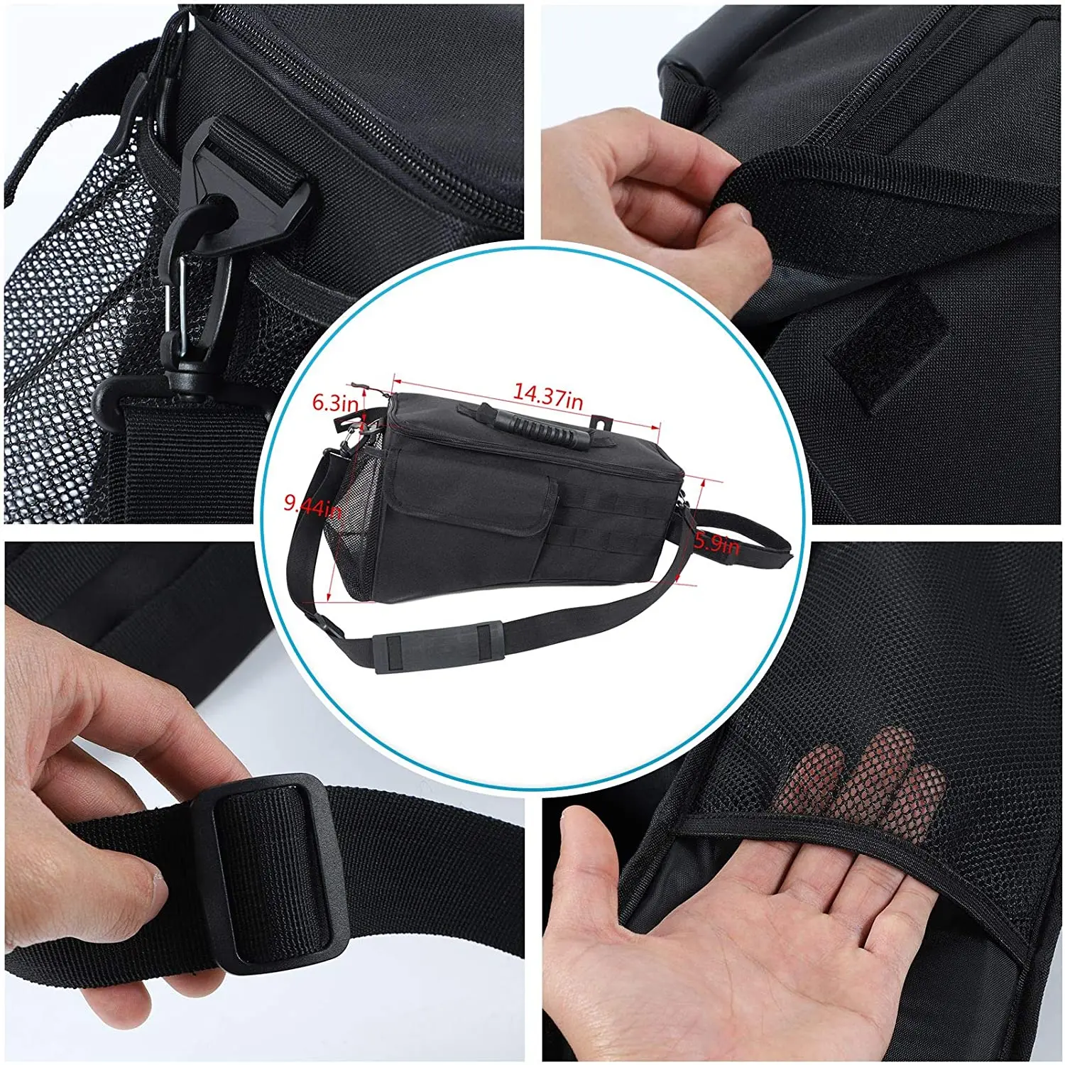 For 2007-2018 Jeep Wrangler JKU Rear Trunk Storage Bag Pockets Organizer, Durable Oxford - Image 2