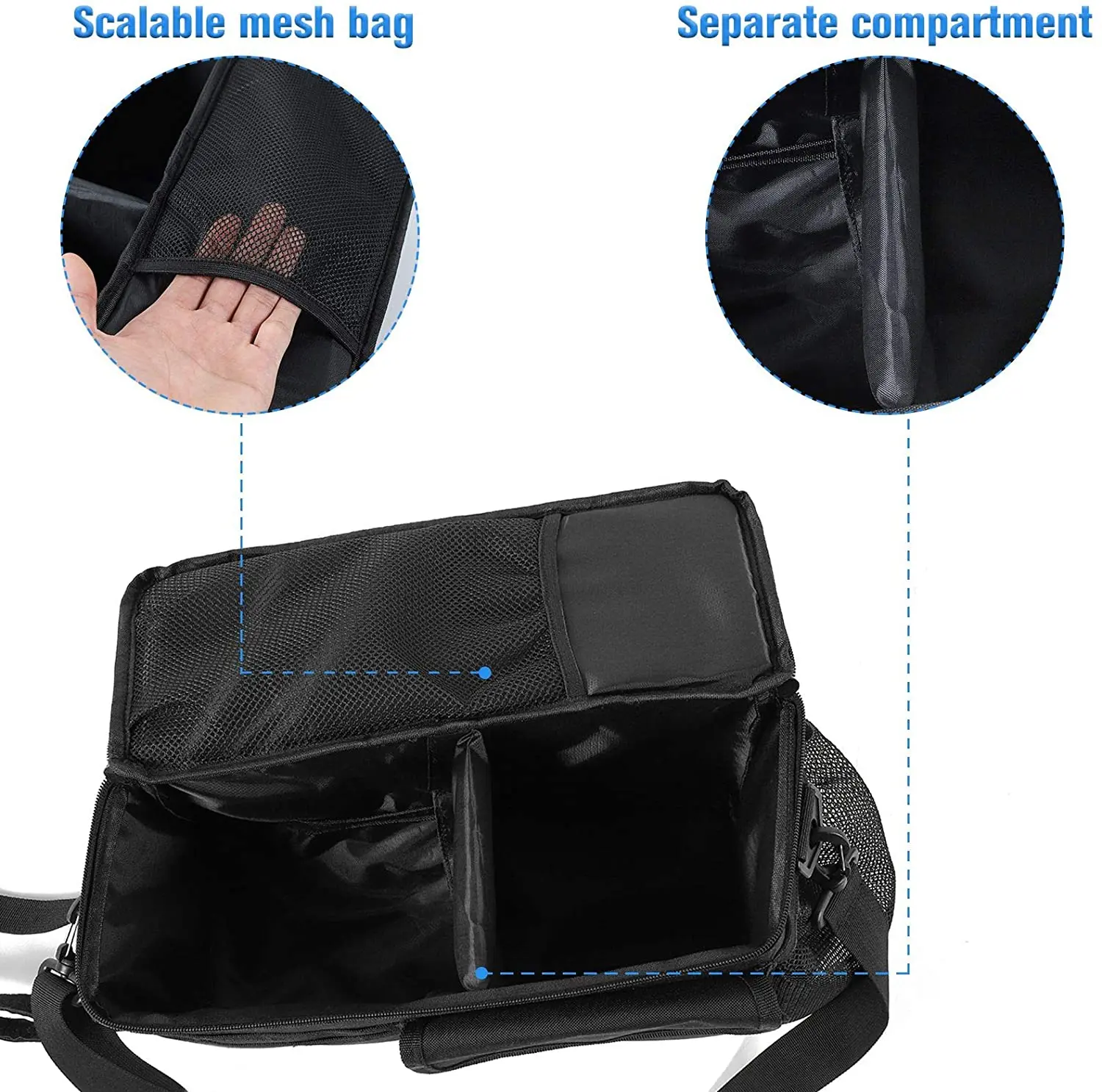 For 2007-2018 Jeep Wrangler JKU Rear Trunk Storage Bag Pockets Organizer, Durable Oxford - Image 4