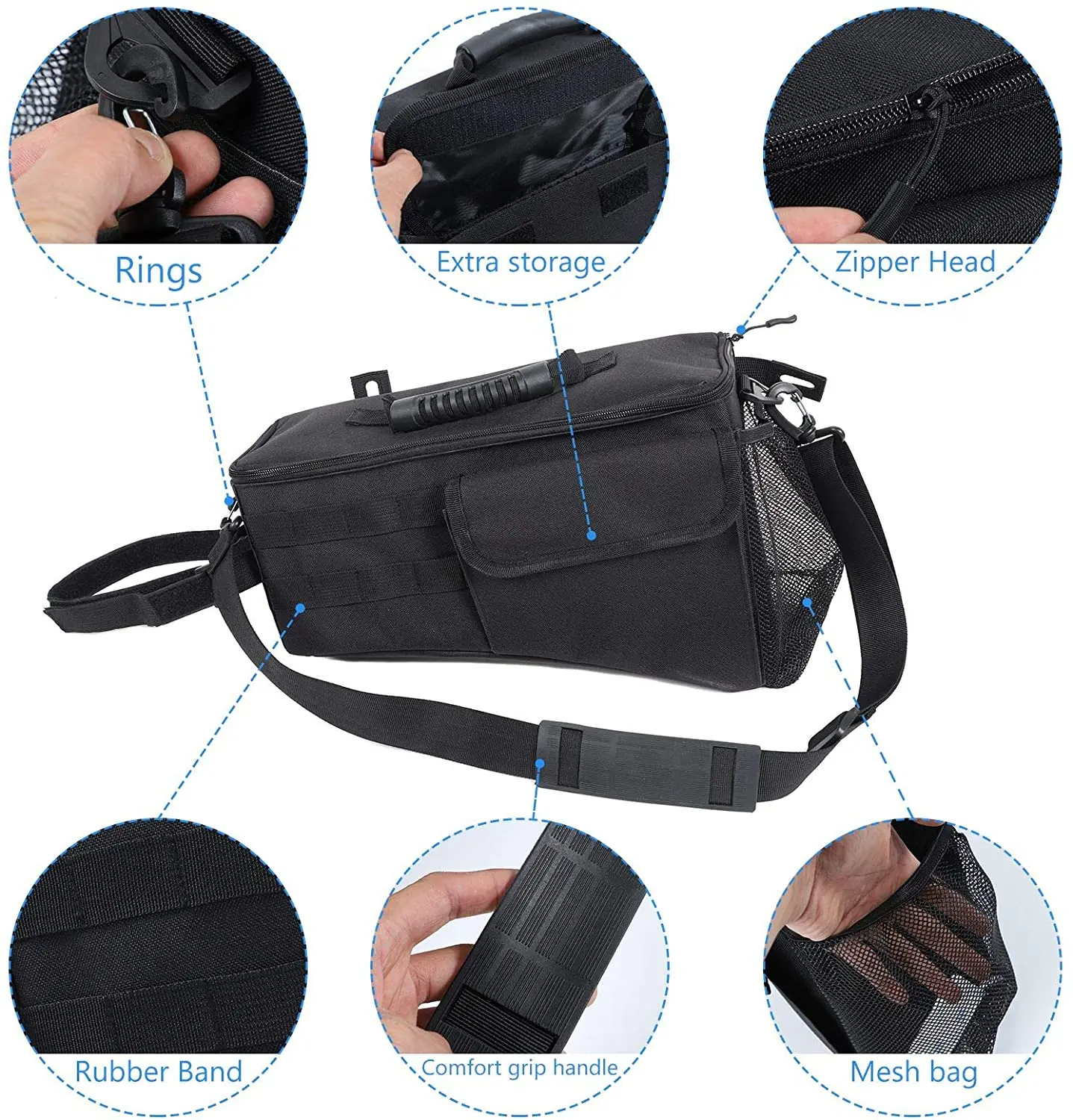 For 2007-2018 Jeep Wrangler JKU Rear Trunk Storage Bag Pockets Organizer, Durable Oxford - Image 5