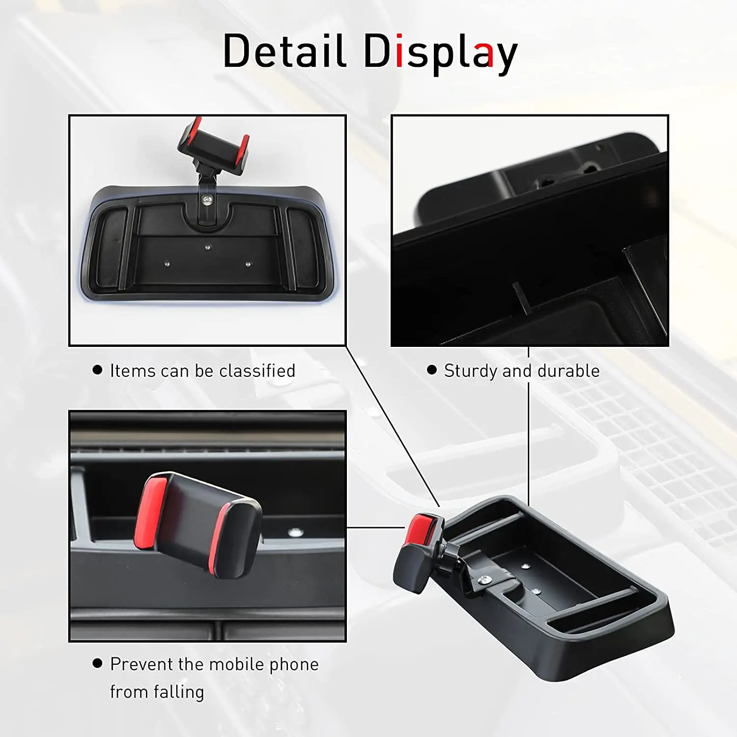 For Jeep Wrangler TJ 1997-2006 Phone Holder Mount Dash Tray Dashboard Storage Box Organizer - Image 4