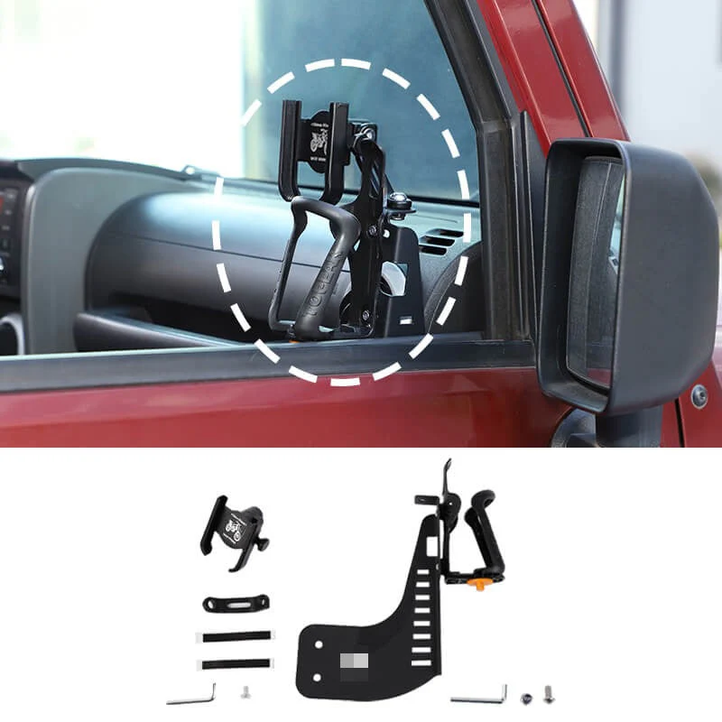 For 2007-2010 Jeep Wrangler JK Two Side Front Door Water Cup Phone Holder Stand - Image 8