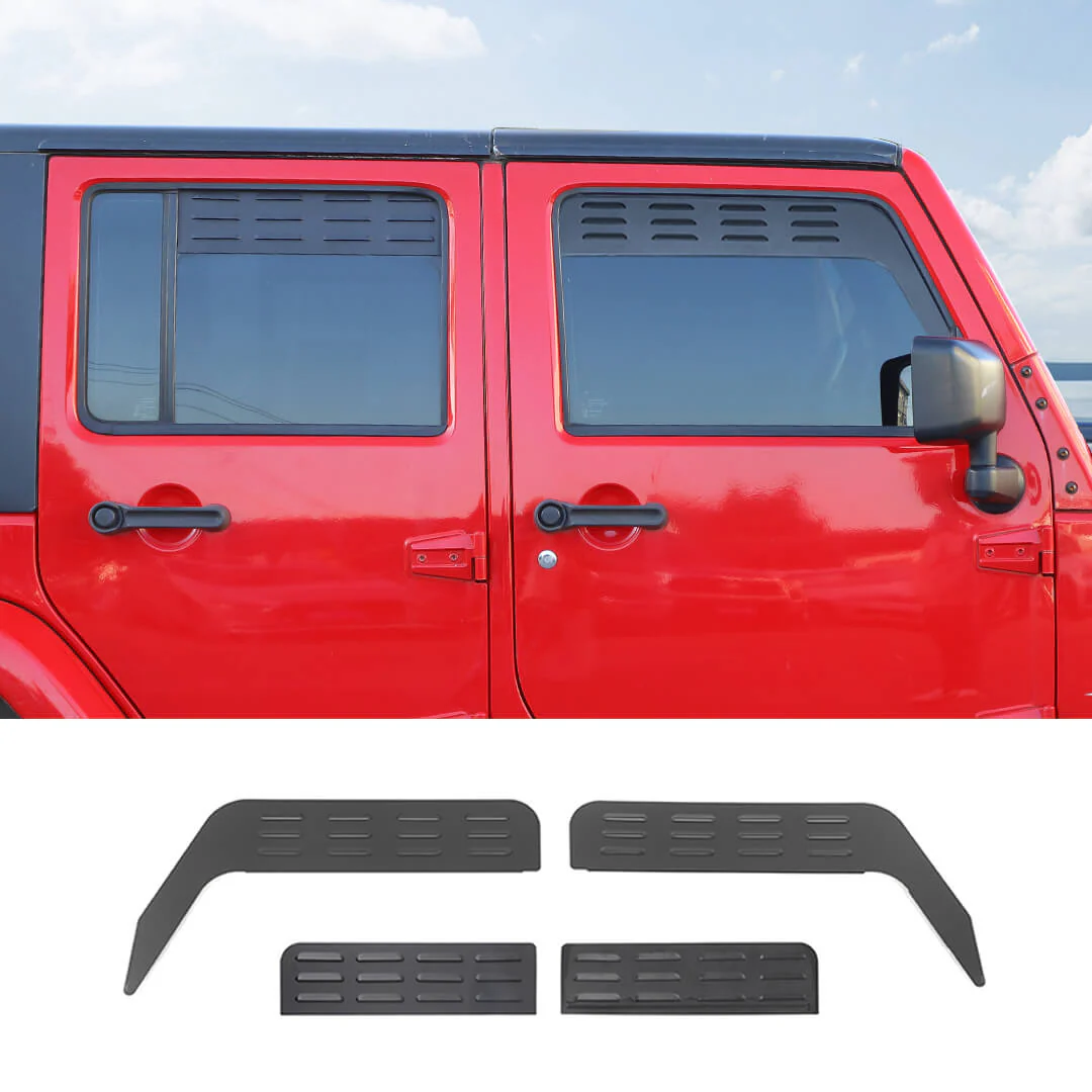 For 2007-2018 Jeep Wrangler JK Front Rear Door Window Louver Air Vent Panel Trim