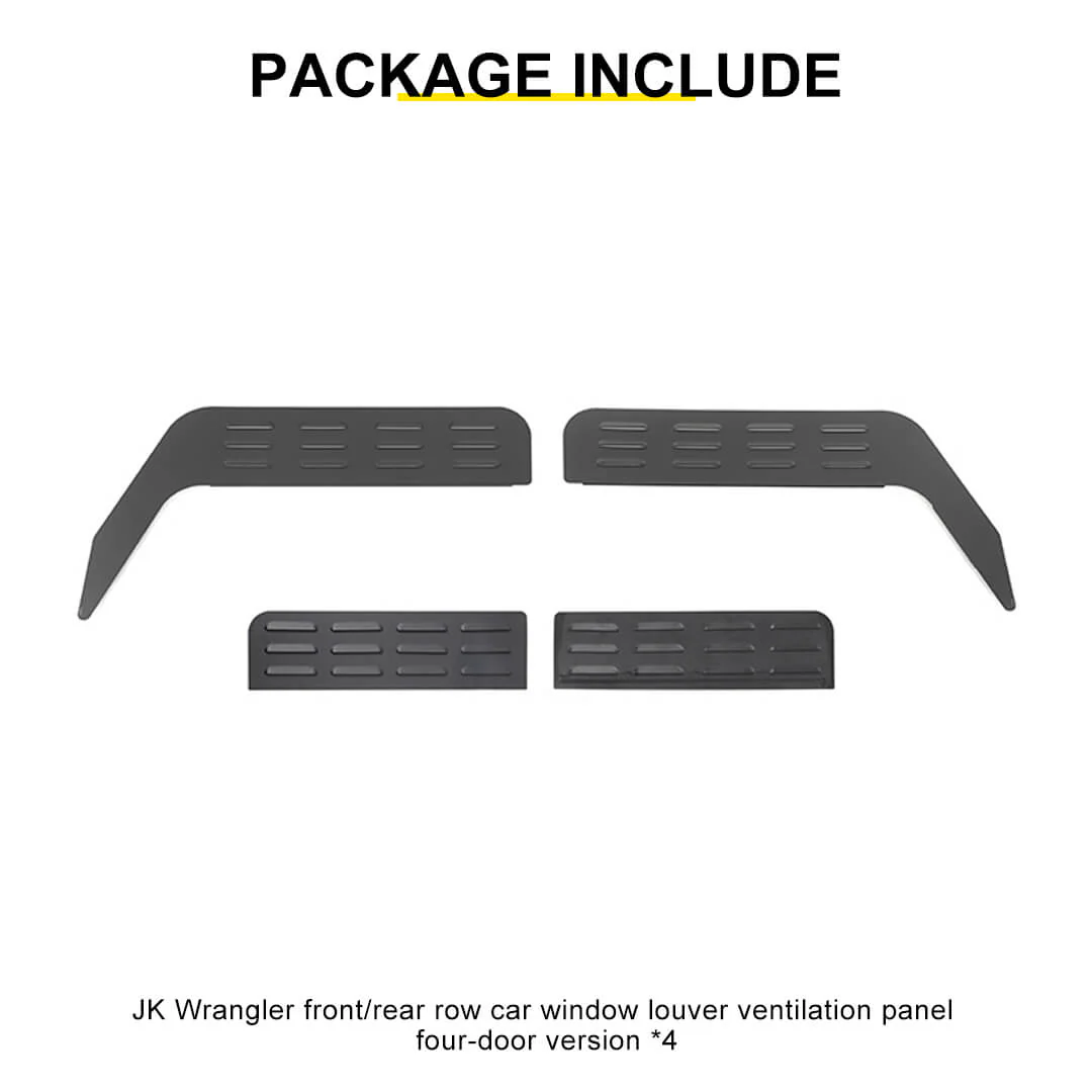 For 2007-2018 Jeep Wrangler JK Front Rear Door Window Louver Air Vent Panel Trim - Image 11