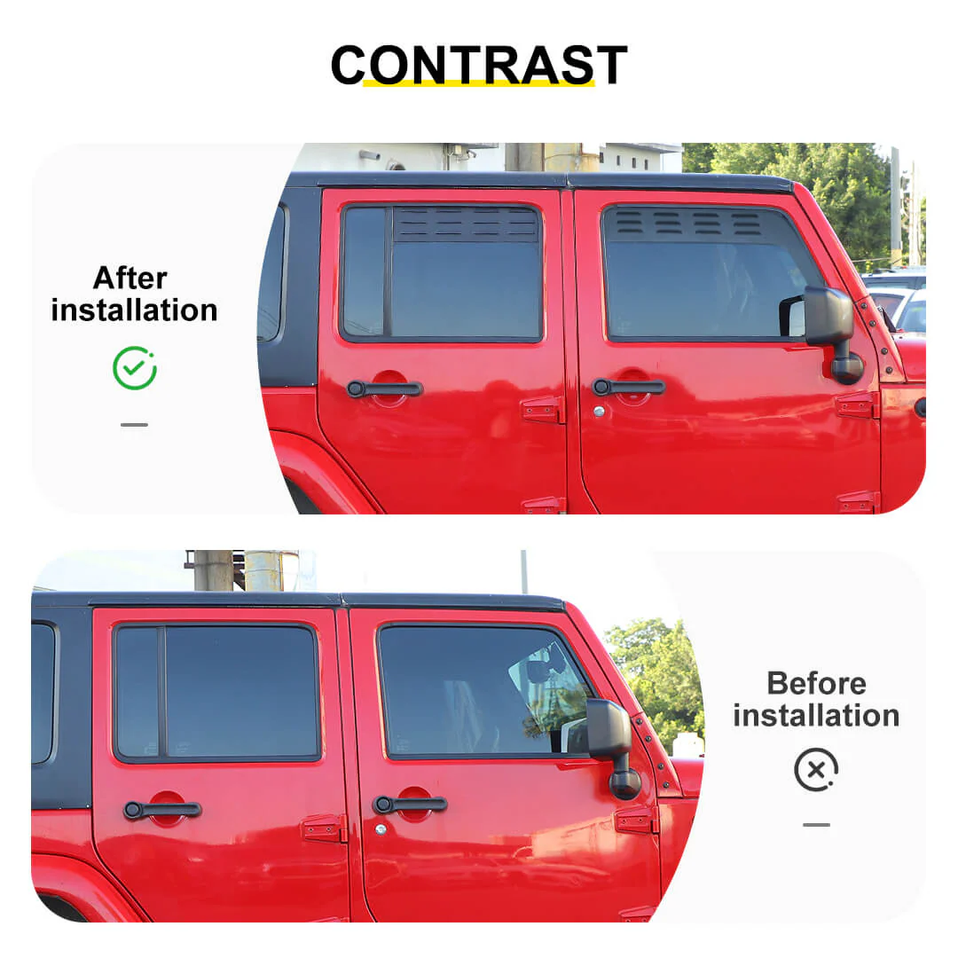 For 2007-2018 Jeep Wrangler JK Front Rear Door Window Louver Air Vent Panel Trim - Image 2