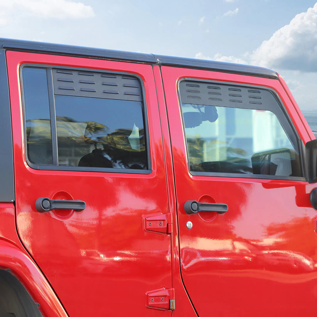For 2007-2018 Jeep Wrangler JK Front Rear Door Window Louver Air Vent Panel Trim - Image 3