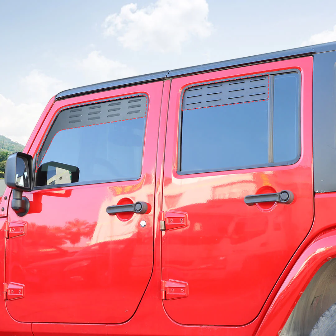 For 2007-2018 Jeep Wrangler JK Front Rear Door Window Louver Air Vent Panel Trim - Image 4