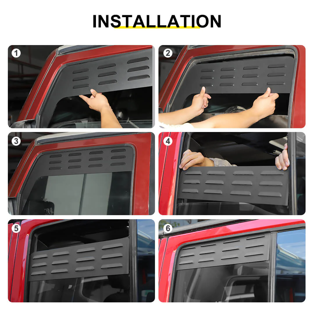 For 2007-2018 Jeep Wrangler JK Front Rear Door Window Louver Air Vent Panel Trim - Image 6