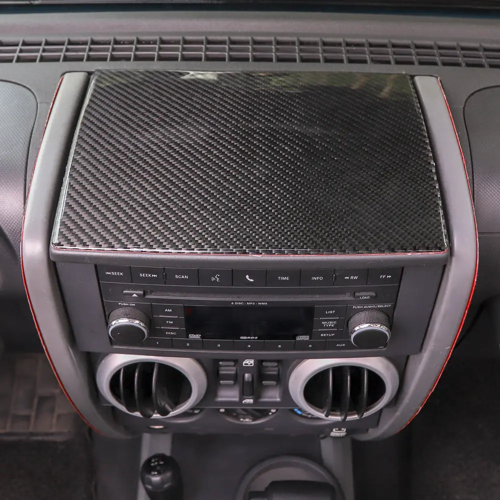 For 2007-2010 Jeep Wrangler JK JKU Real Carbon Fiber Dashboard Center Console Cover Trim - Image 4