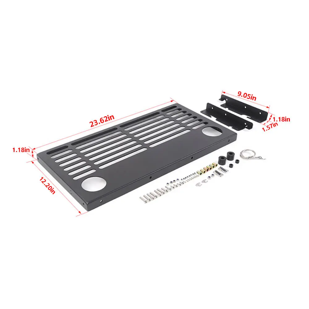For 2007-2018 Jeep Wrangler JK JKU Rear Door Tailgate Table Shelf Storage Rack Black - Image 8