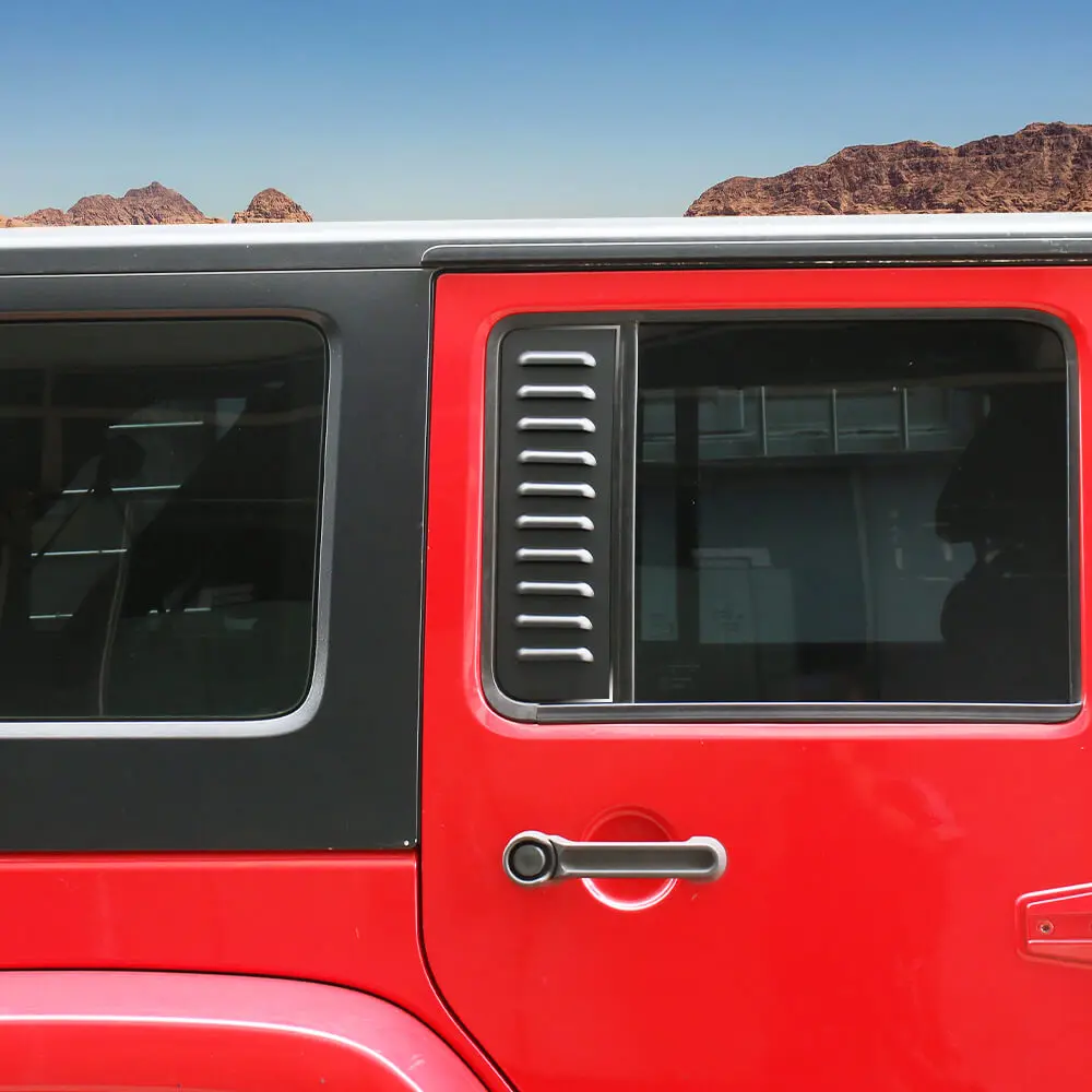 For 2007-2018 Jeep Wrangler JKU Rear Car Door Small Window Glass Cover 4 Door - Image 4