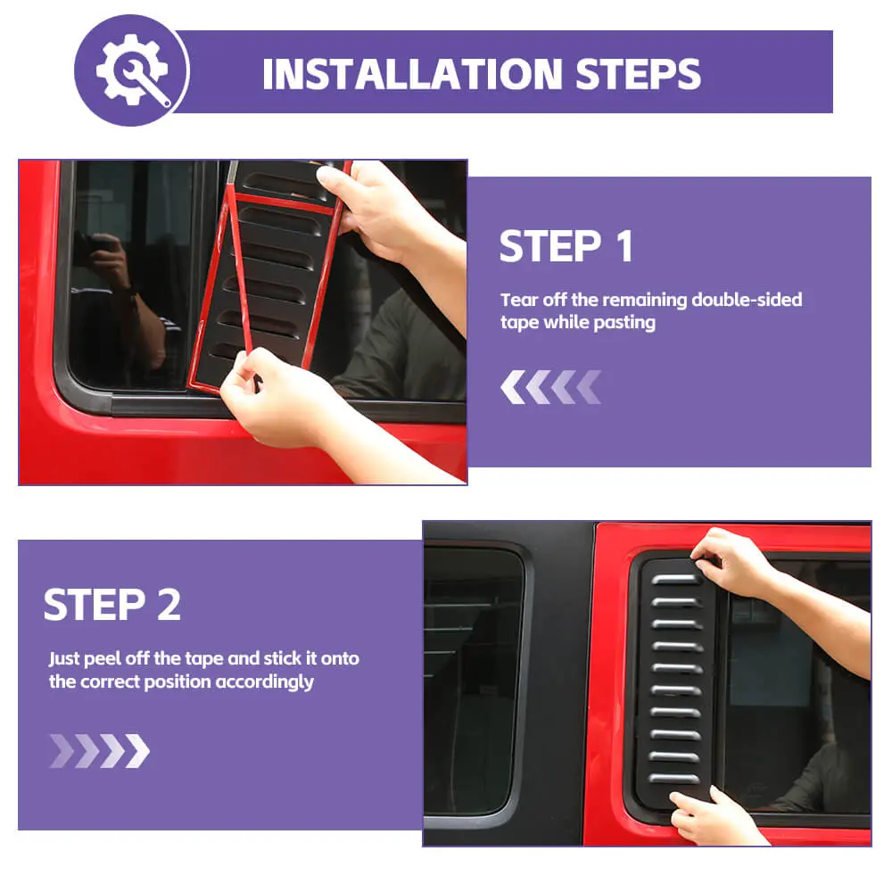 For 2007-2018 Jeep Wrangler JKU Rear Car Door Small Window Glass Cover 4 Door - Image 5