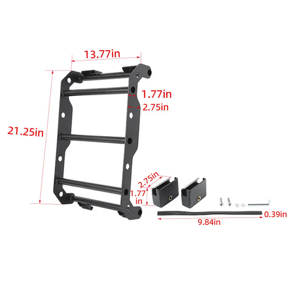 For 2018+ Jeep Wrangler JL Car Rear Window Climbing Ladder Iron Black - Image 9