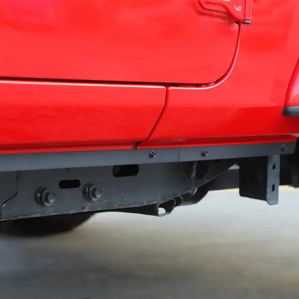 For 2018+ Jeep Wrangler JL 4Door Iron Side Skirts Rocker Panel Trim Cover Pinch Weld Cover - Image 3