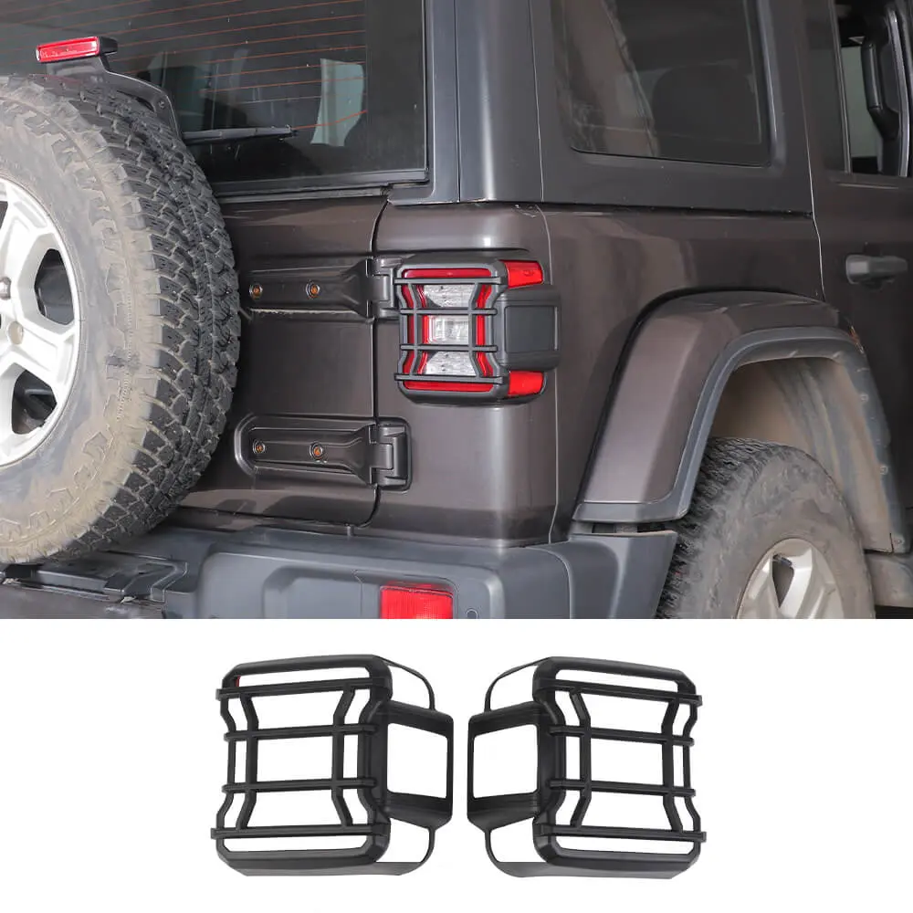 For 2018+ Jeep Wrangler JL Rear Tail Light Lamp Guard Trim Black (Only Fit LED Tail Light)