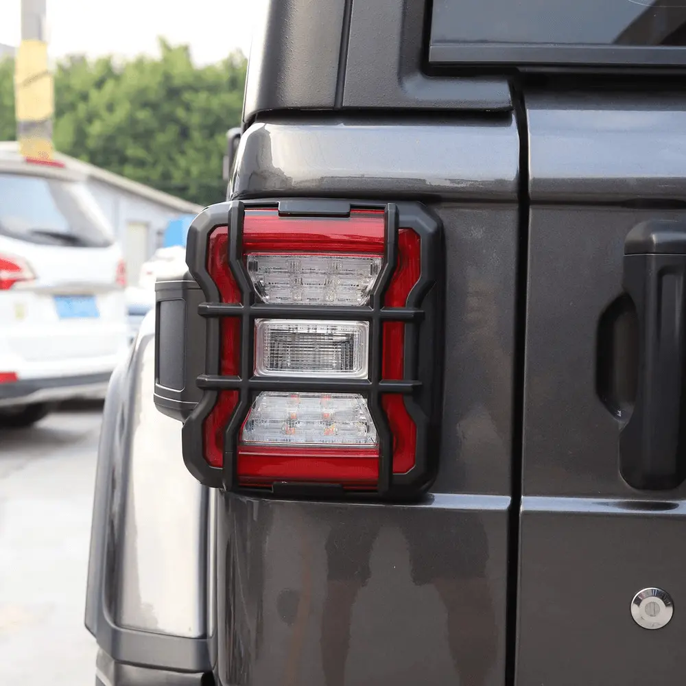 For 2018+ Jeep Wrangler JL Rear Tail Light Lamp Guard Trim Black (Only Fit LED Tail Light) - Image 10