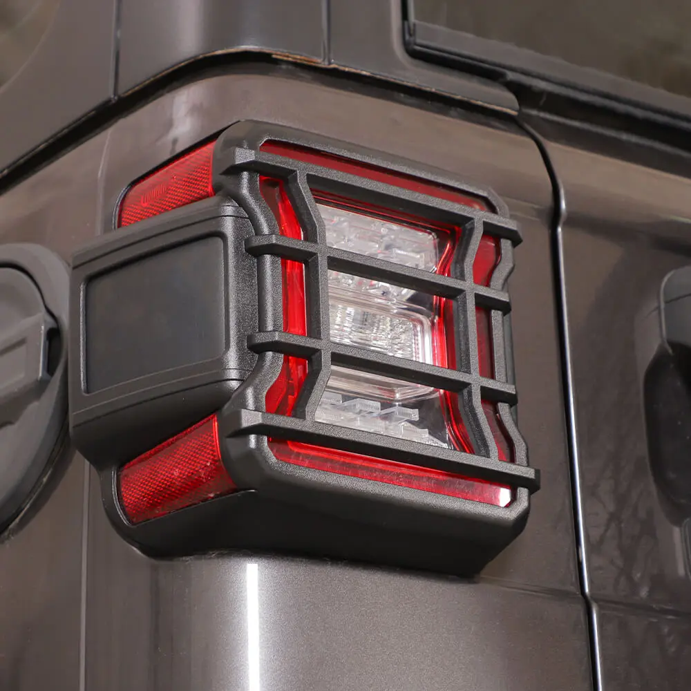For 2018+ Jeep Wrangler JL Rear Tail Light Lamp Guard Trim Black (Only Fit LED Tail Light) - Image 3