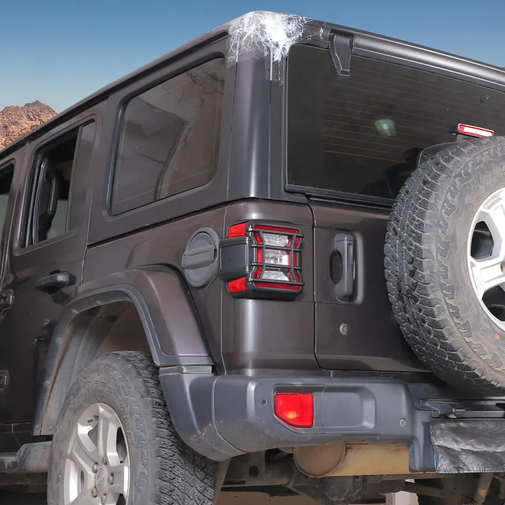 For 2018+ Jeep Wrangler JL Rear Tail Light Lamp Guard Trim Black (Only Fit LED Tail Light) - Image 4