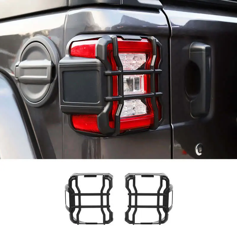 For 2018+ Jeep Wrangler JL Rear Tail Light Lamp Guard Trim Black (Only Fit LED Tail Light) - Image 9