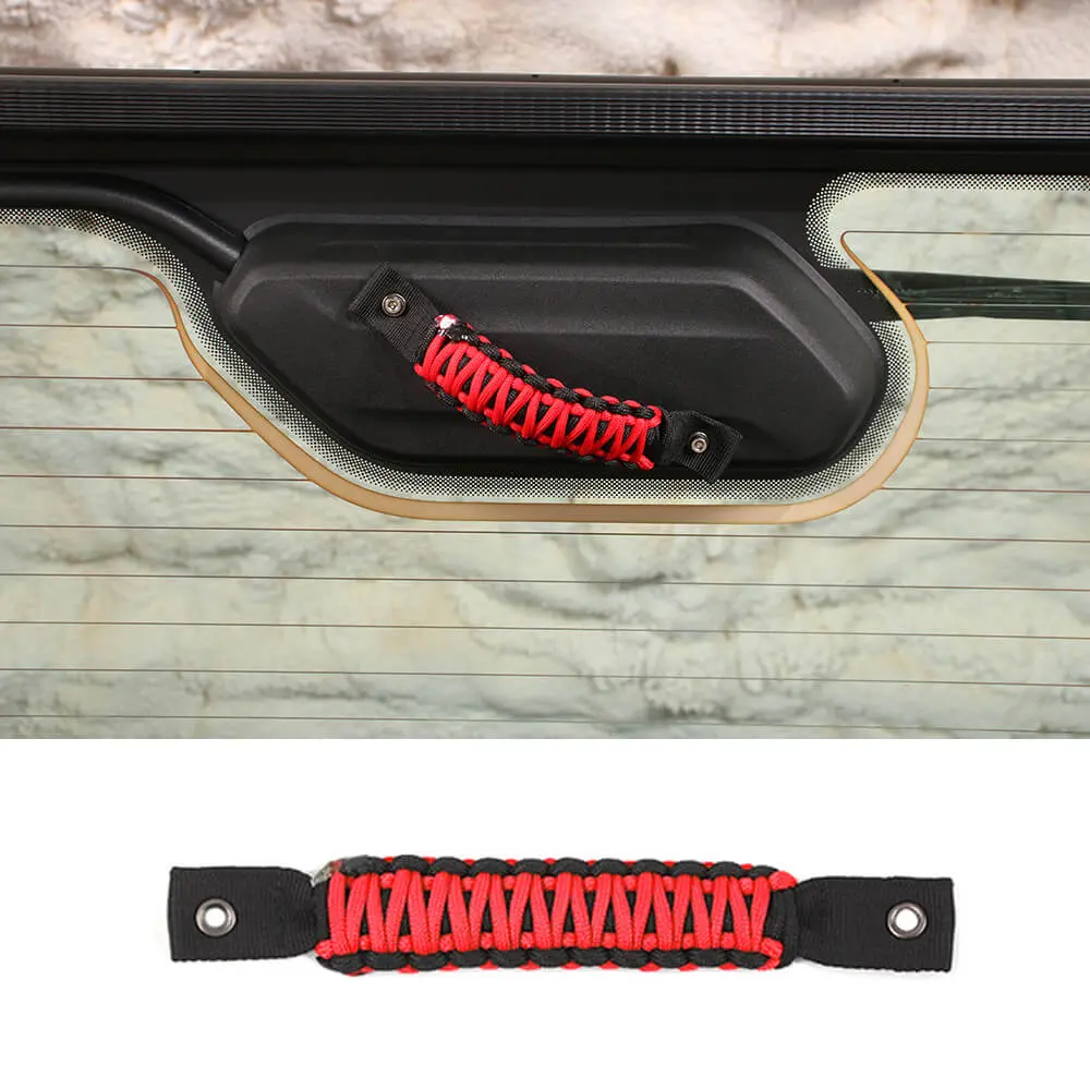 For 2018+ Jeep Wrangler JL Rear Tail Window Glass Paracord Grab Handles
