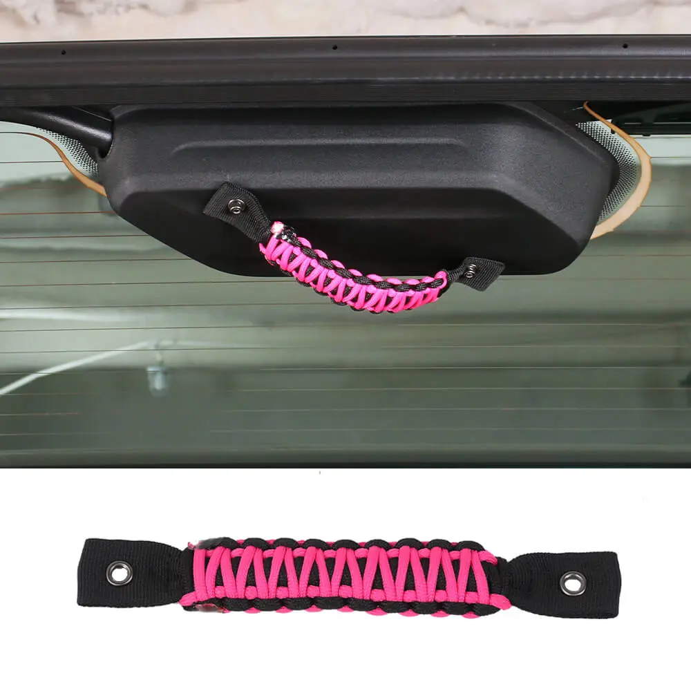 For 2018+ Jeep Wrangler JL Rear Tail Window Glass Paracord Grab Handles - Image 12