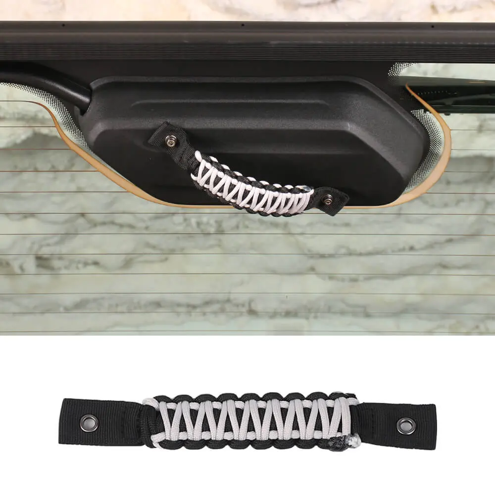 For 2018+ Jeep Wrangler JL Rear Tail Window Glass Paracord Grab Handles - Image 14