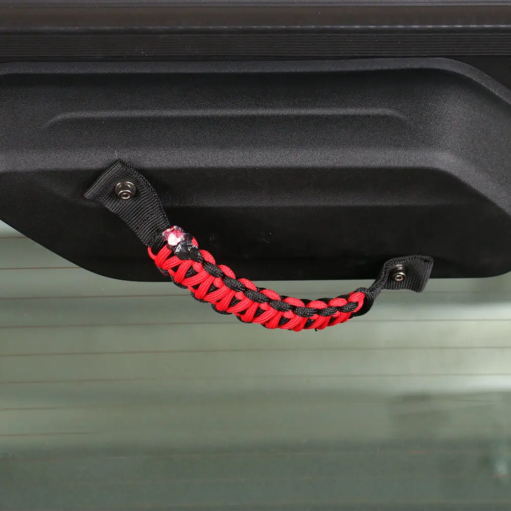For 2018+ Jeep Wrangler JL Rear Tail Window Glass Paracord Grab Handles - Image 4