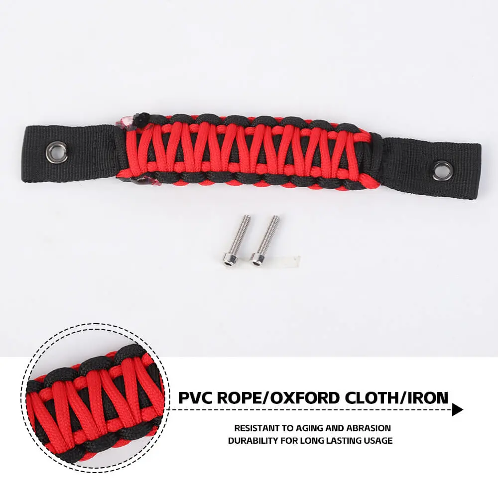 For 2018+ Jeep Wrangler JL Rear Tail Window Glass Paracord Grab Handles - Image 7