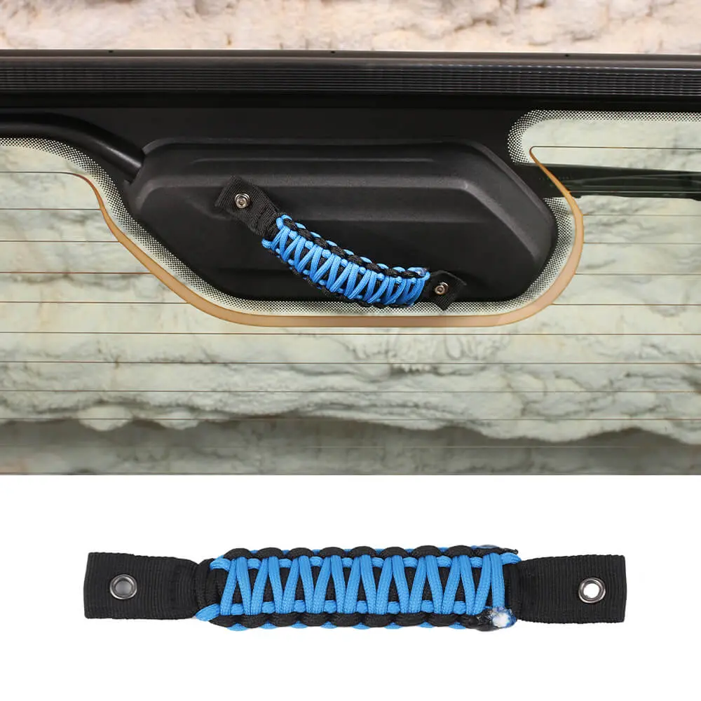For 2018+ Jeep Wrangler JL Rear Tail Window Glass Paracord Grab Handles - Image 9