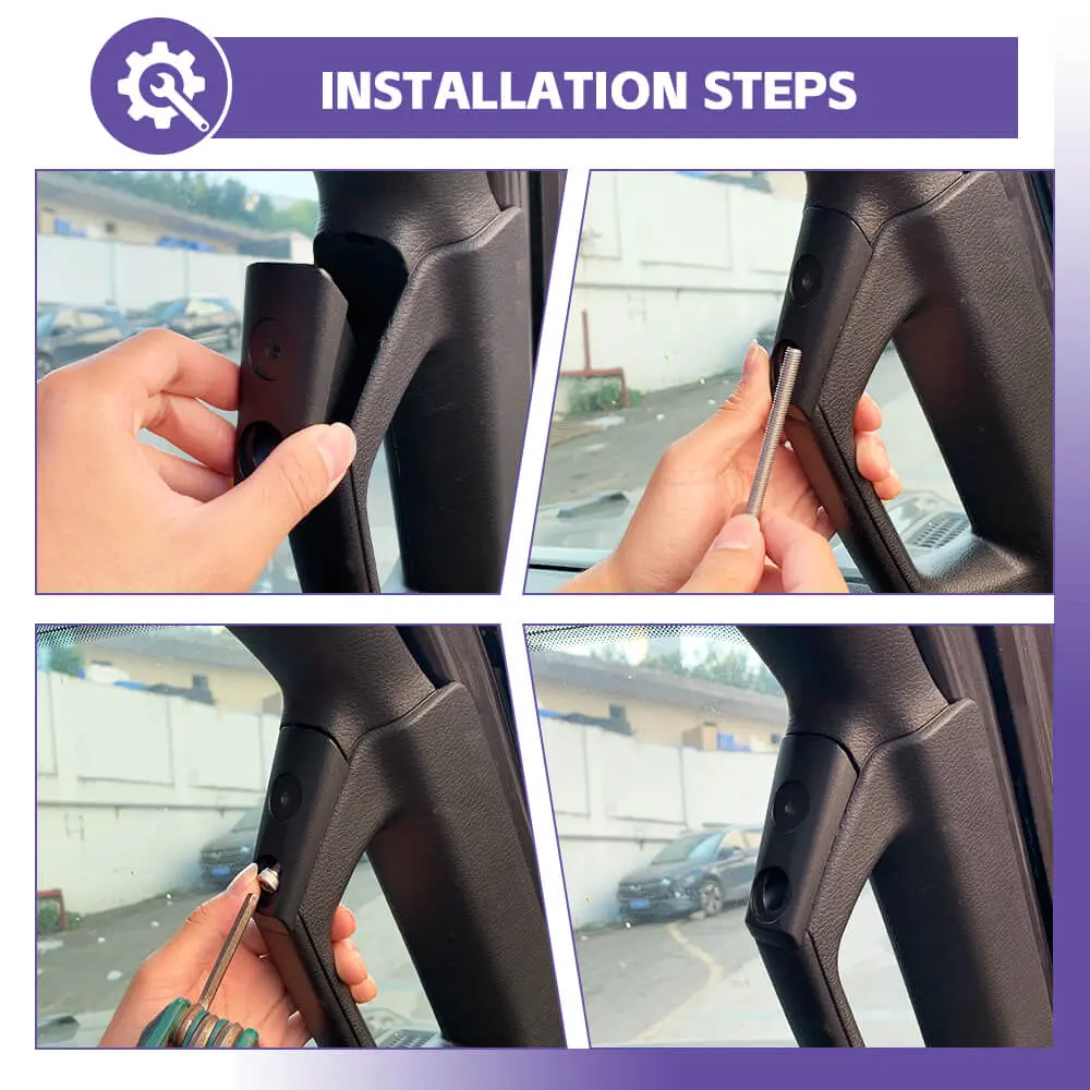 For 2018-2023 Jeep Wrangler JL & Gladiator JT A-Pillar Grab Bar Base Mount Solution - Image 5