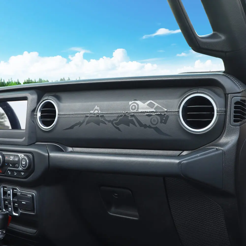For 2018+ Jeep Wrangler JL & Gladiator JT Dashboard Co-pilot Decal Sticker Cover Trim Black - Image 3