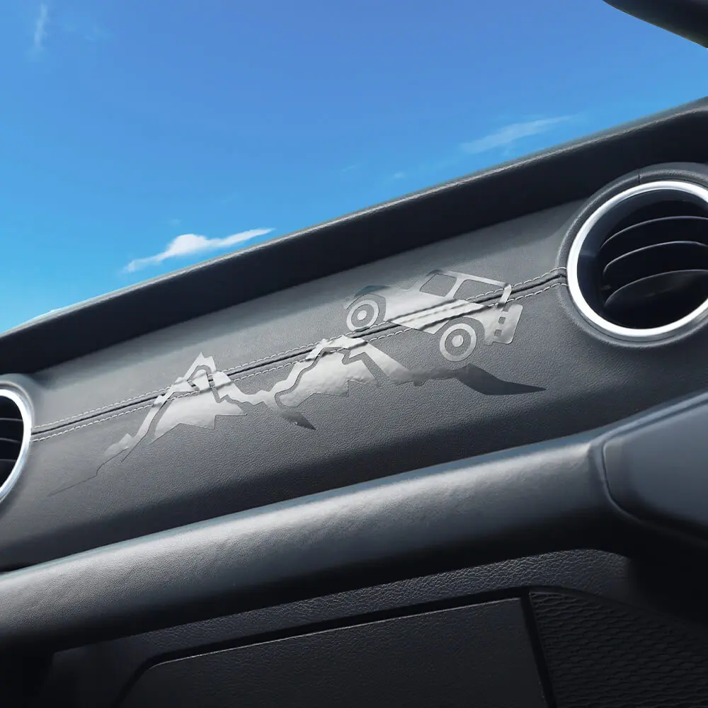 For 2018+ Jeep Wrangler JL & Gladiator JT Dashboard Co-pilot Decal Sticker Cover Trim Black - Image 4